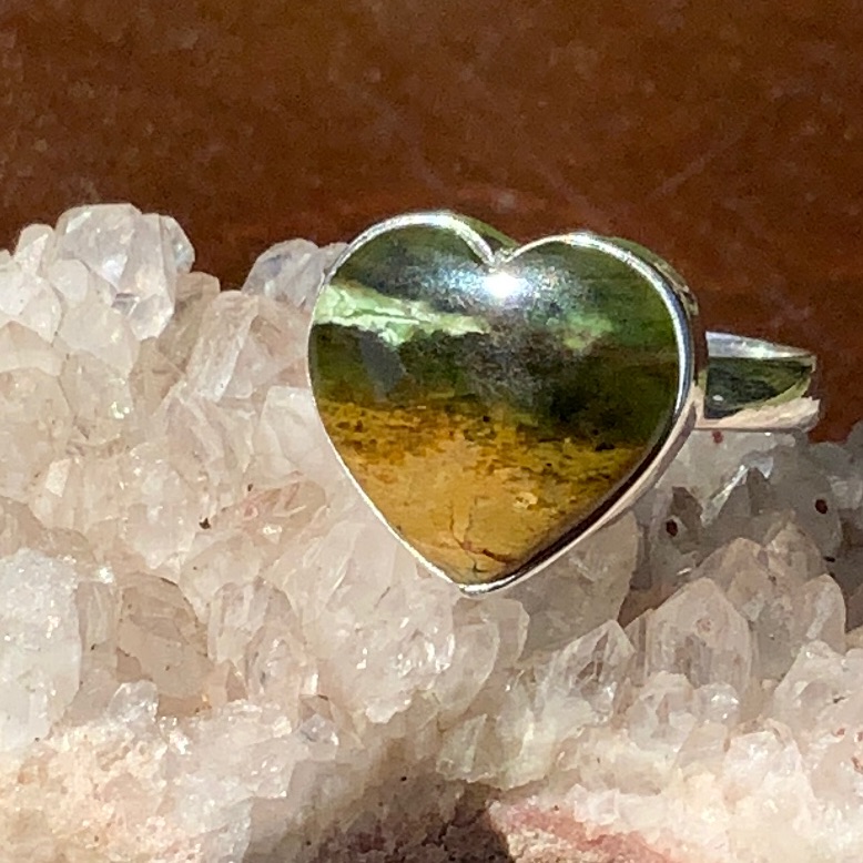 Natural Chrome Chalcedony 925 Sterling Silver Ring, Size 9.5